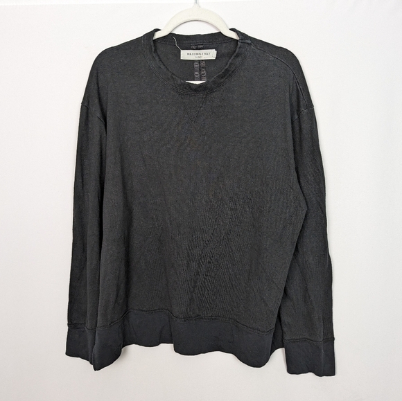 Mr Completely sz XL Reversible Front Crewneck Pullover Sweater Sweatshirt Black - Picture 6 of 14